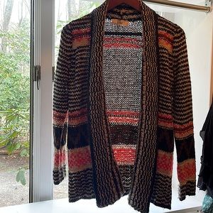 Boho multi colored fall knit cardigan.